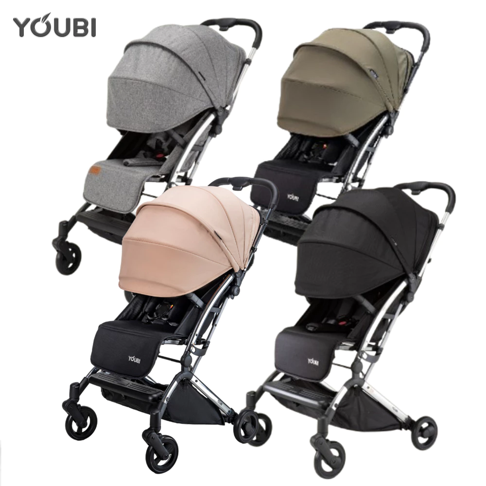 【2026嬰兒推車推薦】6款輕便登機可平躺推車評比|PTT/Dcard 熱議 - 第4張圖 Youbi 高景觀輕巧登機推車 磁吸扣設計 送七件配件